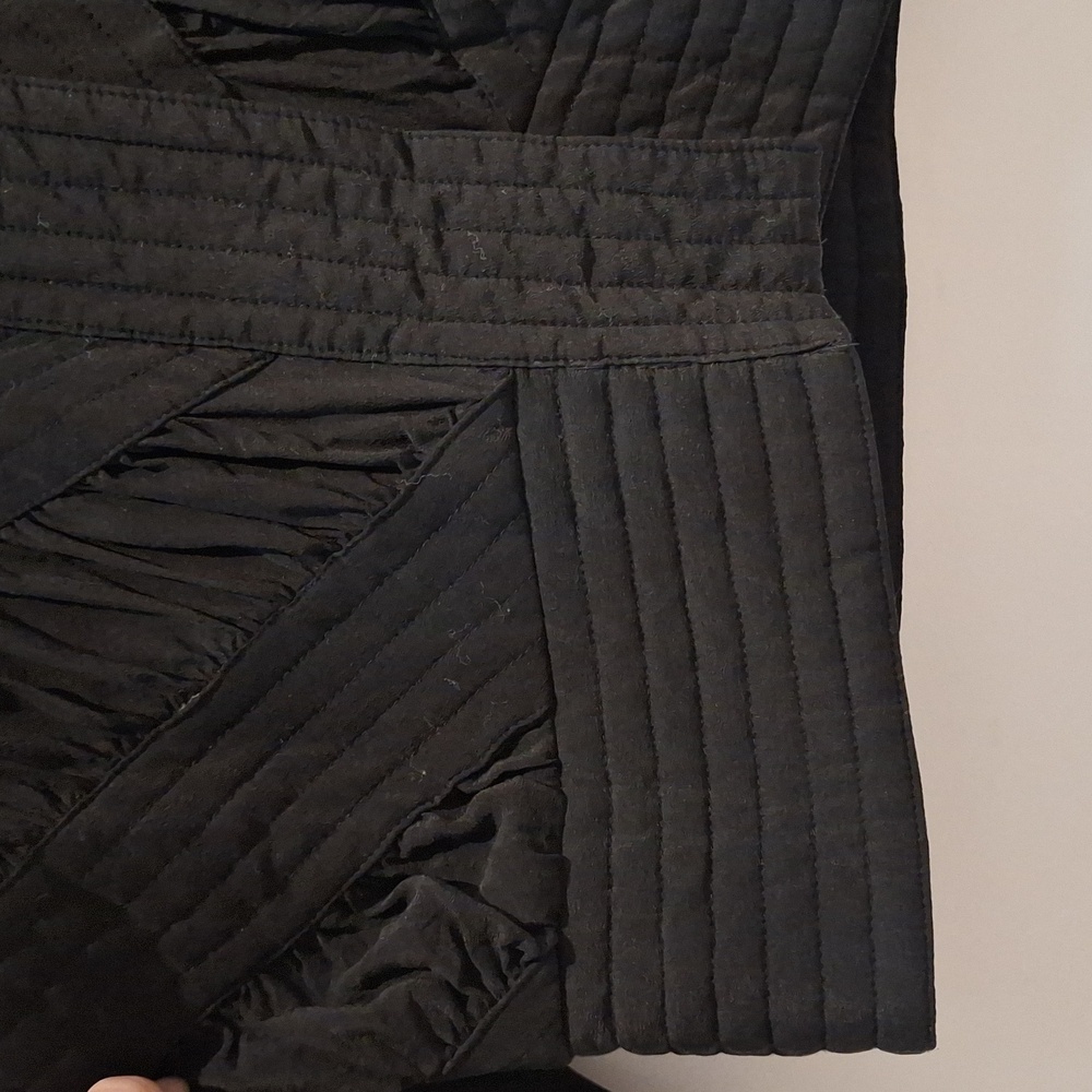EJ Harper Black 100% Silk Patterned Patchwork Button Up Jacket Size S - Picture 4 of 9